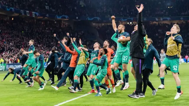 Tottenham celebrate against Ajax