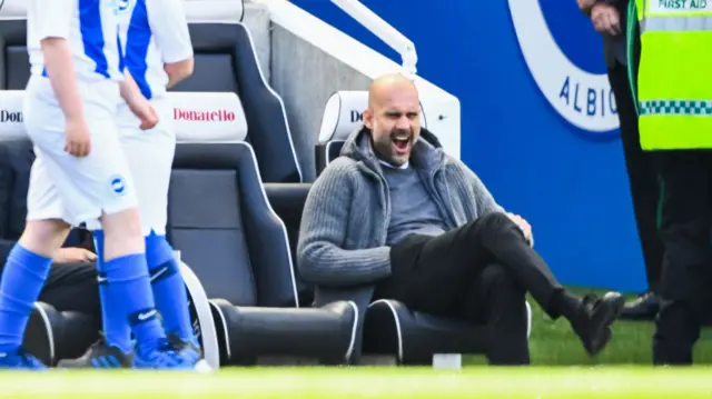 Pep Guardiola yawns