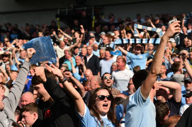 Man City fans celebrate