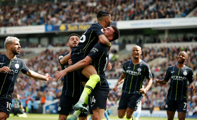 Aymeric Laporte celebrates