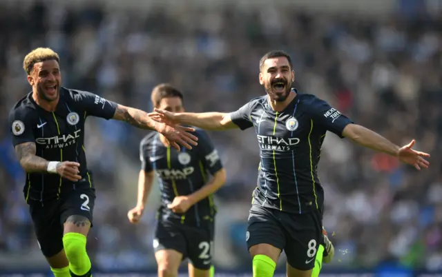 Ilkay Gundogan celebrates