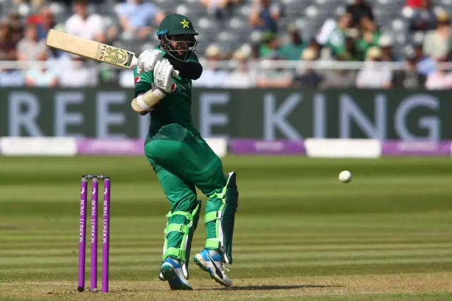 Imam-ul-Haq plays a shot for four runs