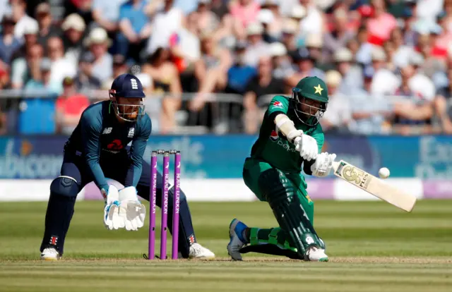 Pakistan's Imam-ul-Haq in action