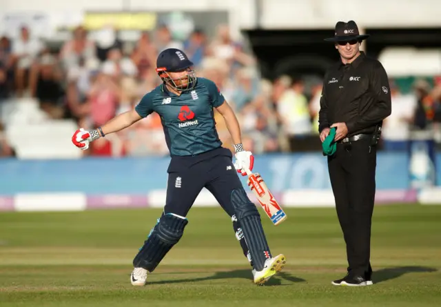 England"s Jonny Bairstow celebrates his century