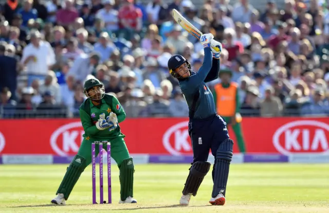 Jason Roy of England bats during the 3rd Royal London One Day International between England and Pakistan