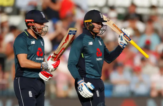 Jason Roy celebrates his half-century