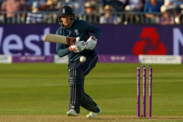 Joe Root plays a shot during the third One Day International (ODI) cricket match between England and Pakistan