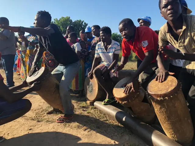 Drummers celebrating as the election approaches