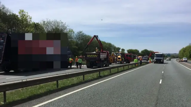 A14 scene of crash