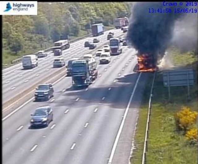 Fire on M1