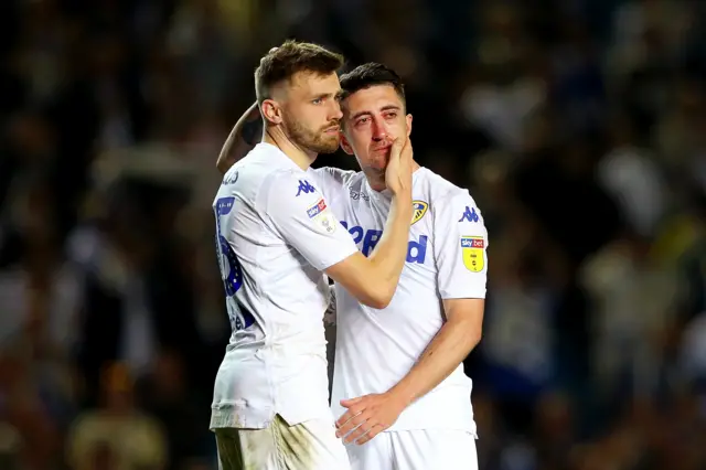 Leeds players at the final whistle