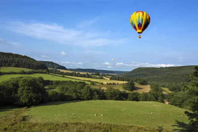 A hot air balloon