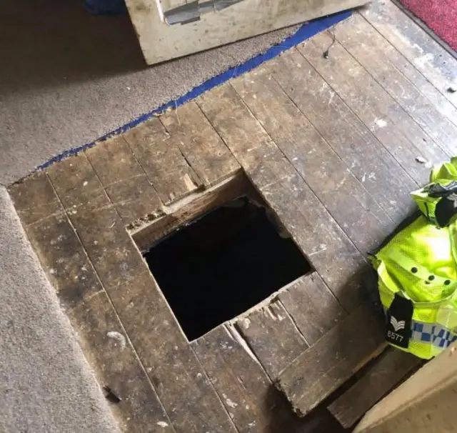 Hole in floor