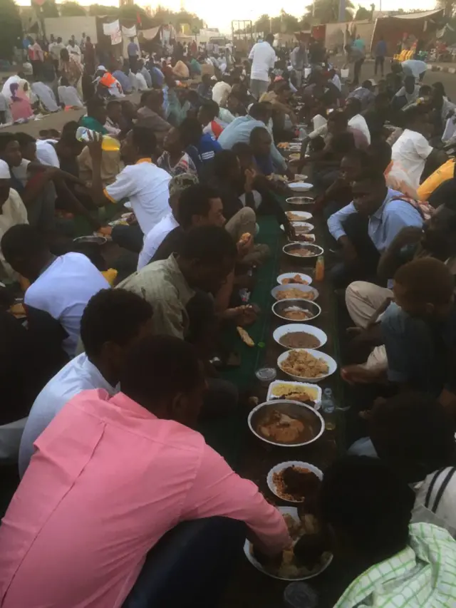 People eating a meal