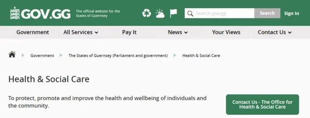 Guernsey's Health and Social Care website