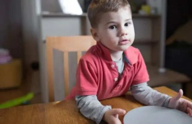 Child with empty plate