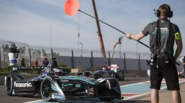 Racing car on a track