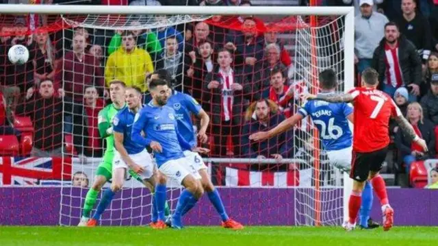 Chris Maguire scores for Sunderland against Portsmouth