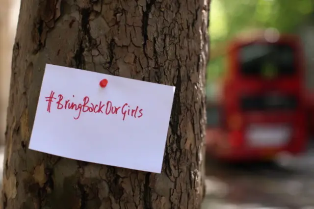 #Bringbackourgirls card on a tree