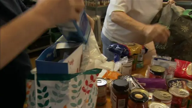 People in the foodbank