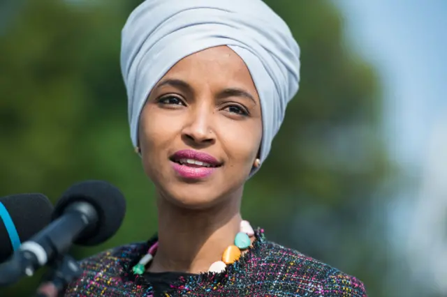 Ilhan Omar pictured on 16 May 2019.