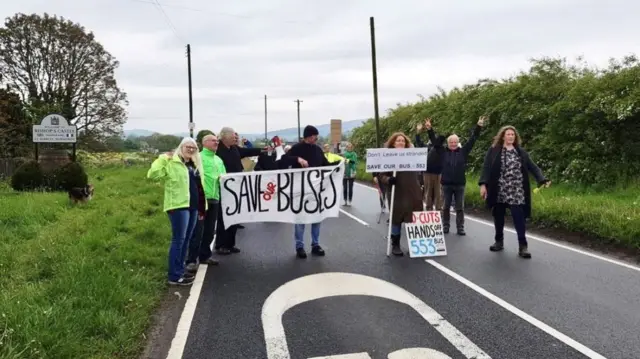 Bus protesters