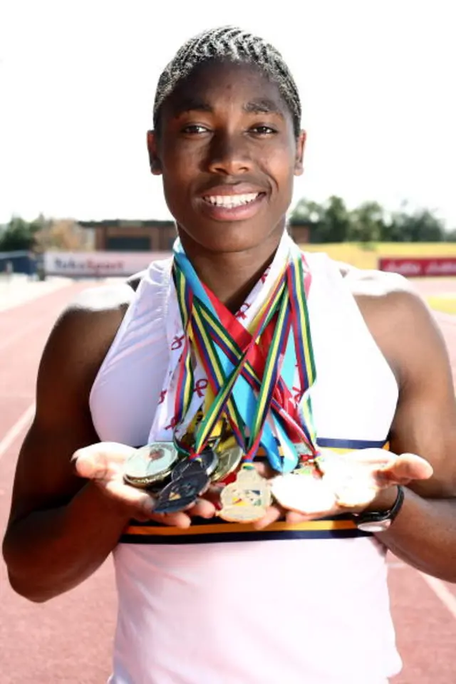 Caster Semenya with her medals