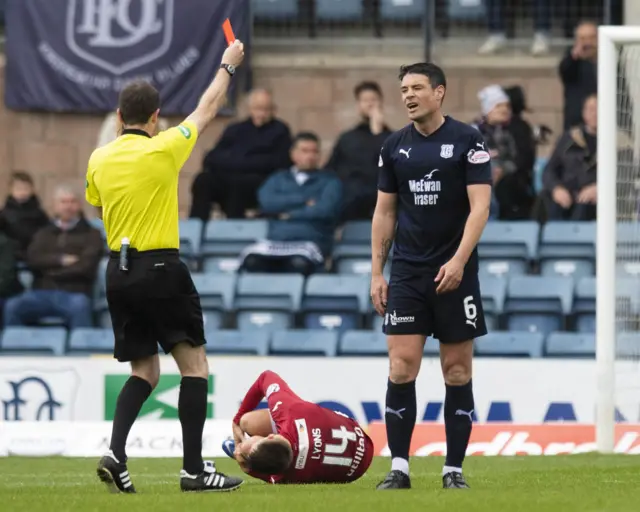 Darren O'Dea was ordered off in his final game before retirement