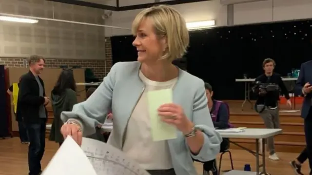 Zali Steggall voting in Warringah