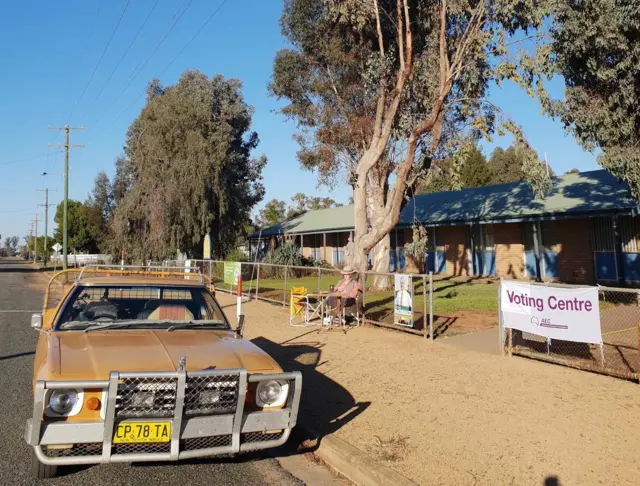 Car outside polling station in Riverina, NSW