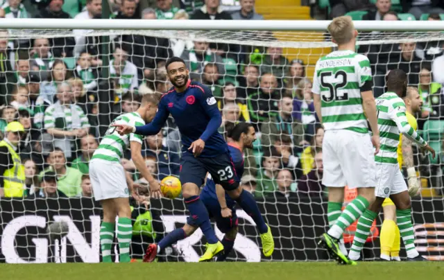 Jake Mulraney cracked in a great goal to bring Hearts level