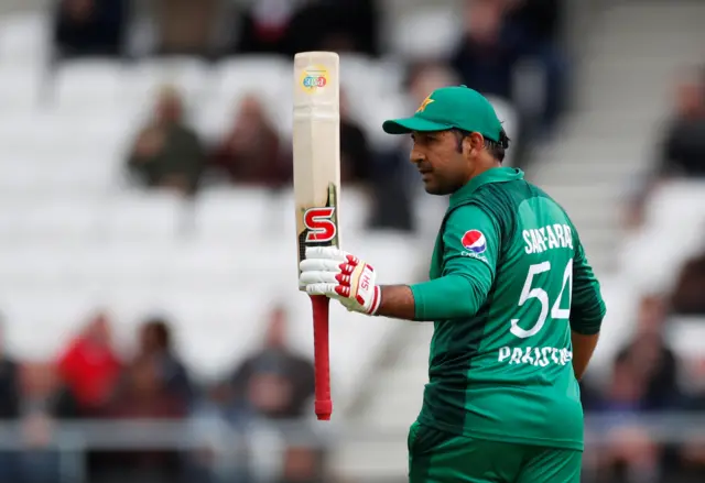 Sarfaraz Ahmed celebrates a half-century