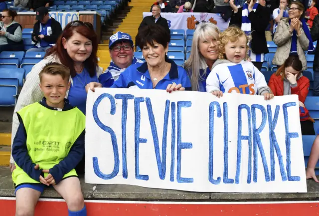 Kilmarnock fans show off some hand-crafted appreciation of their manager