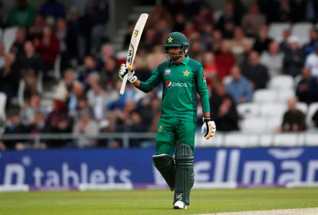 Pakistan's Babar Azam celebrates a half-century