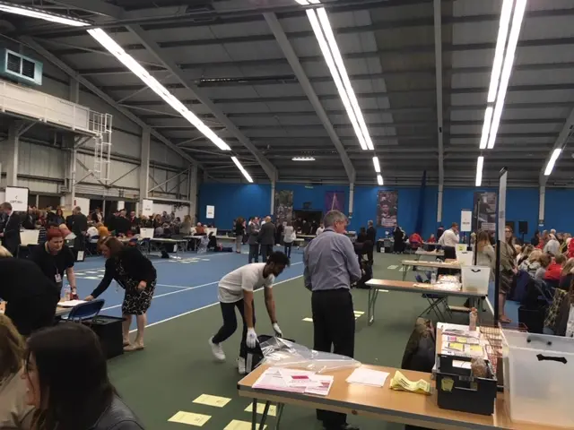 Students bringing ballot boxes into Sunderland