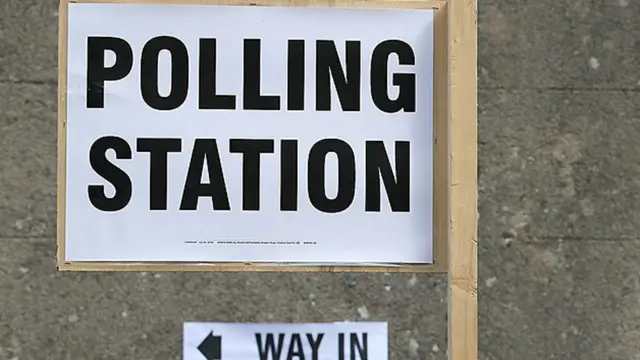 Polling station sign