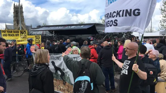 Protesters in Doncaster