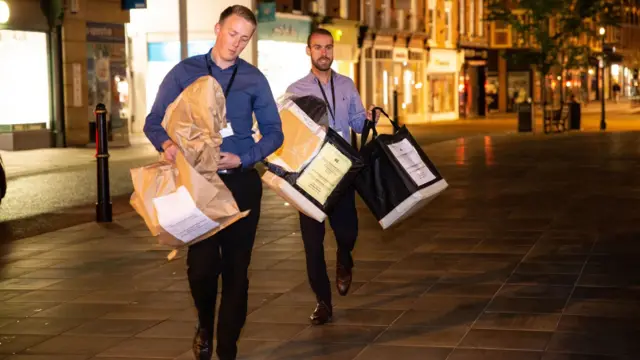 Ballot boxes being delivered in Worcester