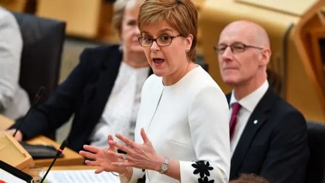 Nicola Sturgeon during today's FMQs