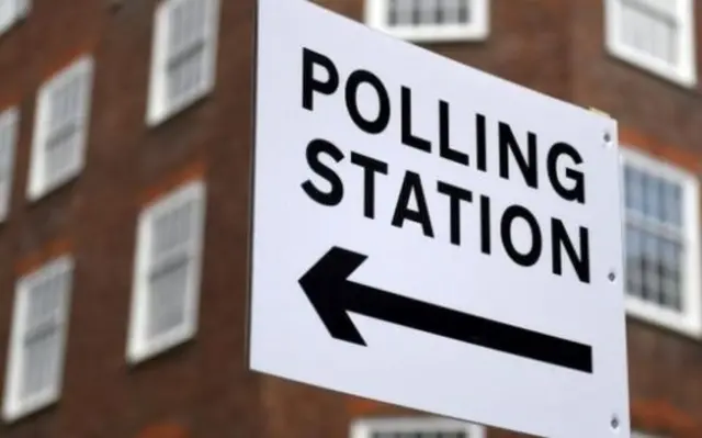 Polling station sign