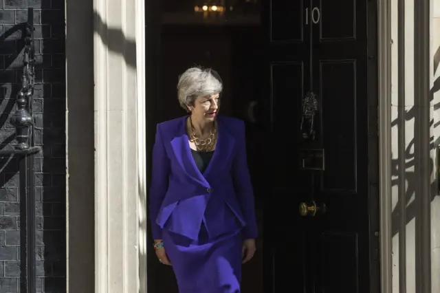 Theresa May outside Downing Street