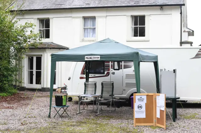 Polling station in High Offley, Staffordshire