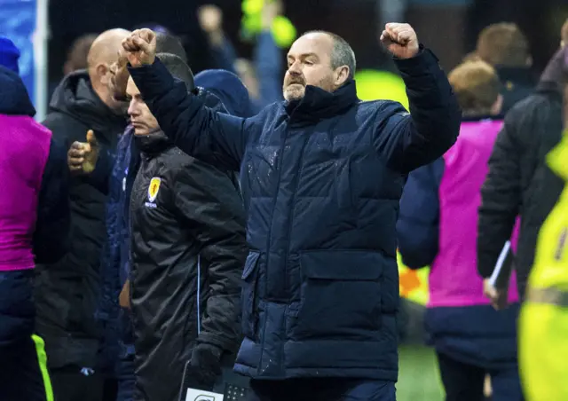 Steve Clarke celebrates