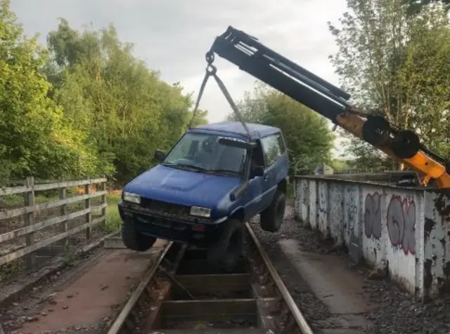 Car winched off track