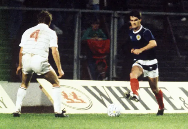 Steve Clarke playing for Scotland