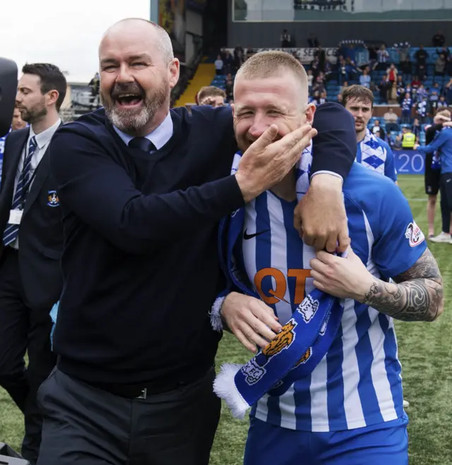 Steve Clarke with Kilmarnock midfielder Alan Power