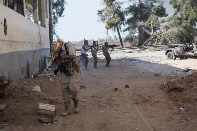 Government fighters in Tripoli