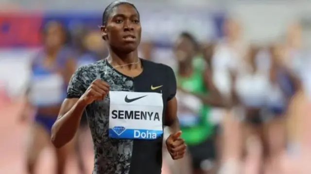 Caster Semenya pictured on the track during a race