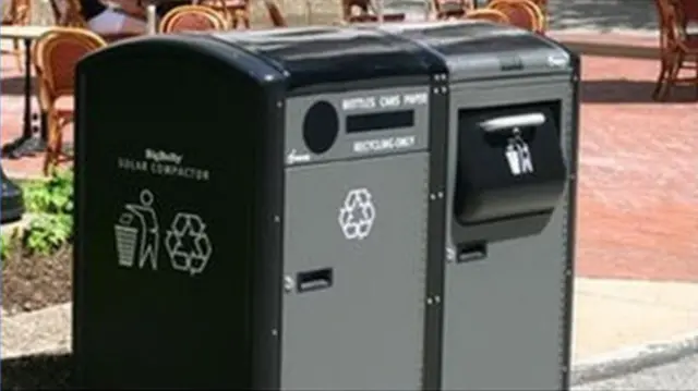 Solar powered bins