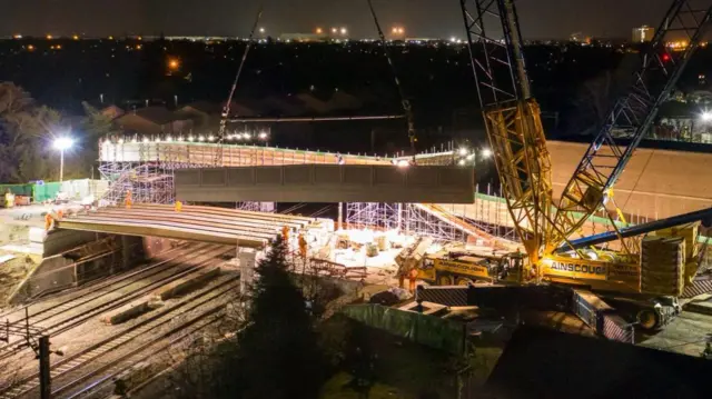 Work in March to move the new bridge into position